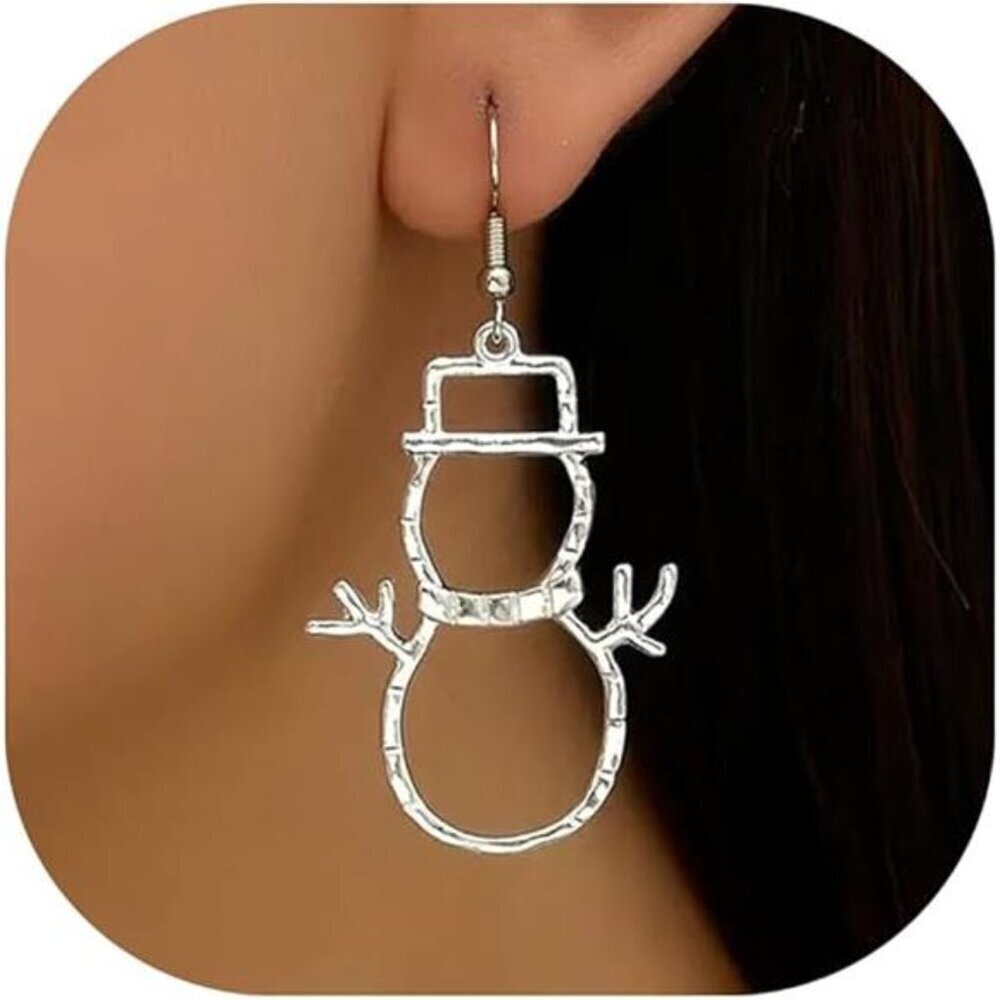Snowman Zircon Earrings for Women Holiday Sparkle - Picture 8 of 8